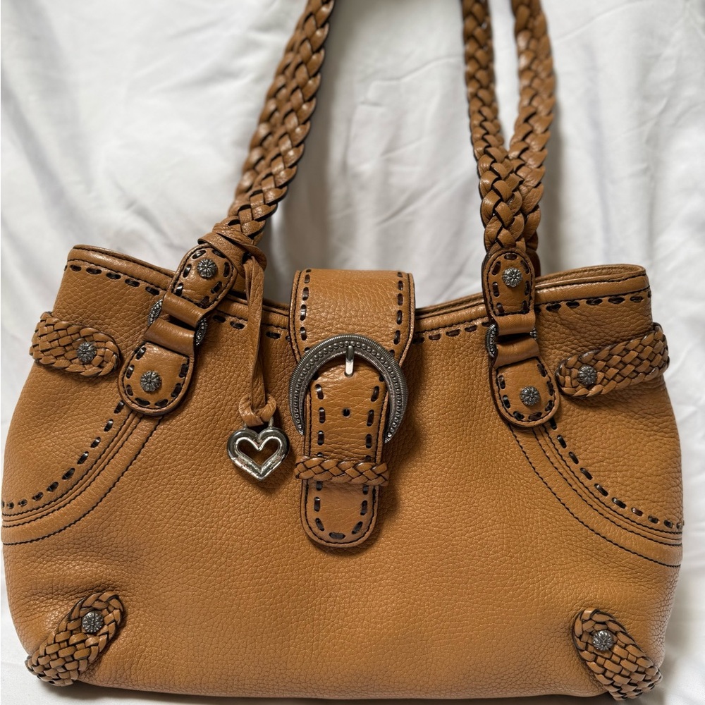 Brighton Leather Braided Shoulder Bag